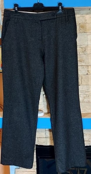 Women Windsor Trousers Grey Wool Silk Cashmere 36