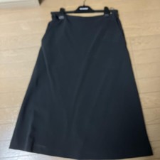 marimekko Knee Length Skirt Black Rayon Blend Back Zipper Simple Design