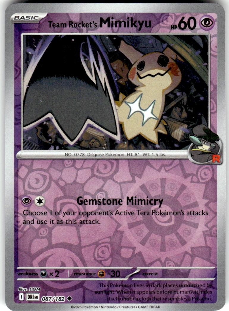 Team Rocket's Mimikyu 2025 Scarlet & Violet: Destined Rivals #087