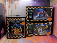 Spooky Hollow Vintage Light Up Porcelain Lot 3 Halloween Ghost Horrors Haunted