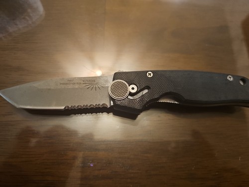 CUDA 1ST Production Run Combat Knife Camillus USA Folding Single Half Serr Blade - Picture 8 of 13