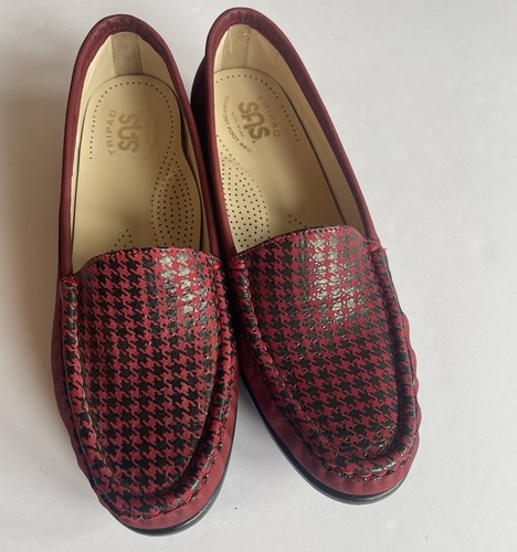 SAS Simplify Halbschuhe Damenschuhe Größe 8,5 M rot Leder Slipper bequem Ortho - Bild 5 von 13