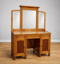 TOILETTE SCRITTOIO TAVOLO CONSOLE SPECCHIERA  LIBERTY RESTAURATO H165H80L108 P48