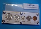 1936 MINT SILVER SET U.S. COINS LUSTROUS CHOICE to GEM BRILLIANT UNCIRCULATED