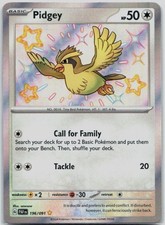 Pidgey Holo 196/091 Shiny Rare Paldean Fates Pokemon NM/M