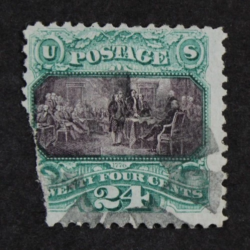 CKStamps: US Stamps Collection Scott#120 24c Pictorial Used Cut Off