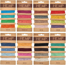 OTYMIOW 32 Colors 160 Yards Hemp Cord String for Jewelry Making, Multi-Color Fla