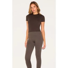 PrettyLittleThing Dark Brown Basic Seamless High Waisted Gym Leggings Size S NWT