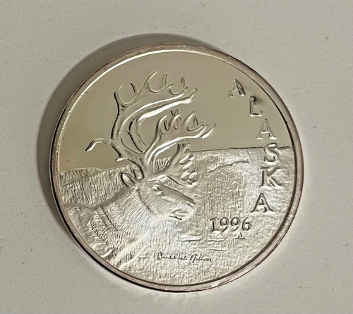 1996 Alaska Mint State Medallion Proof Silver Art Medal With Case - Picture 2 of 4