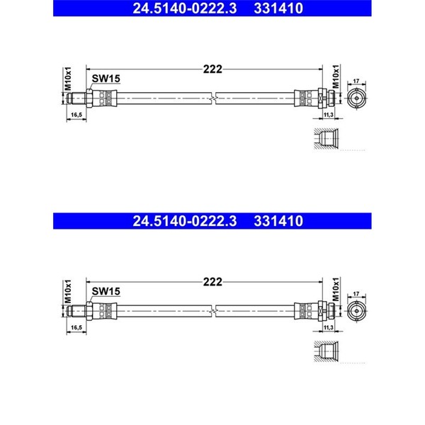2X Ate BremsschlÄUche Hinten Passend FÜR Ford Transit Links+Rechts |-image