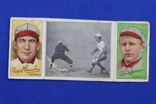 1912 Hassan Triple Folder T202 ROBERT HARMON & ROGER BRESNAHAN Card Cardinals NL