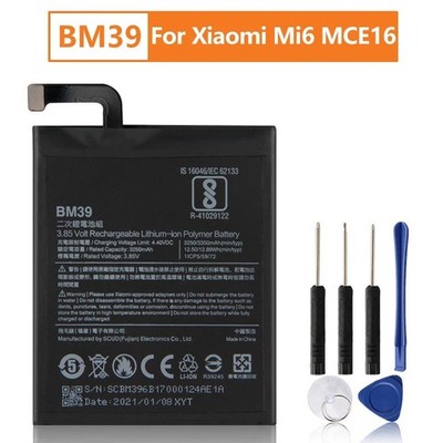 New BM39 Replacement Battery For Xiaomi Mi 6 MCE16 3350 mAh + Tools