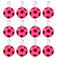 Reflektierende SchlüSselanhäNger-Tags, 12Er-Pack FußBallanhäNger Pvc, Pink