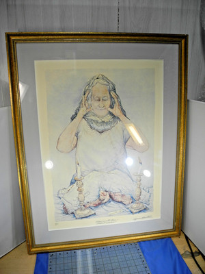 SHABBAT SHALOM SABBATH PEACE by Seymour Rosenthal  Lithograph Framed #14/250