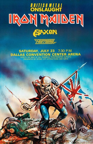 Iron Maiden, Saxon, Fastway 1983 Dallas, TX Framed Concert Poster