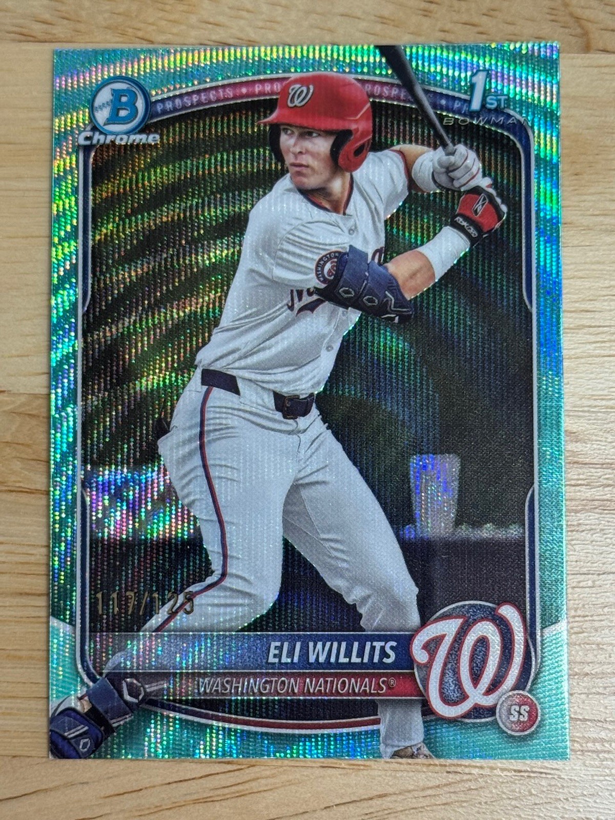2025 Bowman Chrome Draft - ELI WILLITS 1st - AQUA WAVE Refractor /125 - BDC-1