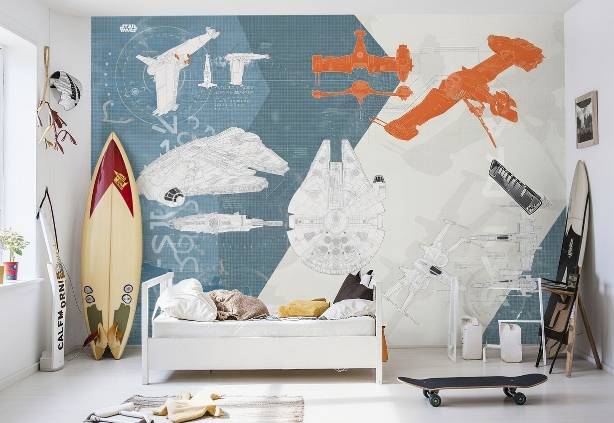 Giant Star Wars decor wallpaper 12x8.3 feet boys teens bedroom wall mural decor