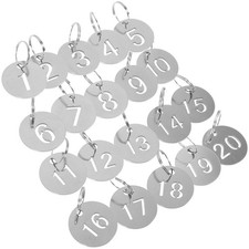 20 Pcs Stainless Steel Number Tags Key Tags For Travel Locker And Luggage