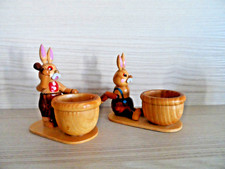 Ostern 2 Eierbecher mit Osterhase Holz Erzgebirge?