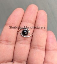 Black Onyx Ring 925 Sterling Silver Round Shape Handmade Dainty Ring Jewelry