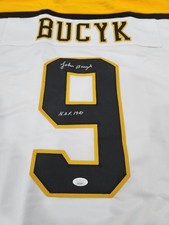 Johnny Bucyk Signed Jersey Inscribed "H.O.F. 1981" (JSA)