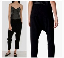 Free People Drop Crotch Slouchy Trousers Crop Navy size XS oversized EUC