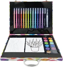 44 Pieces Art 101 Budding Artist Watercolor Art Set w/ Carrying Case, 14 Designs