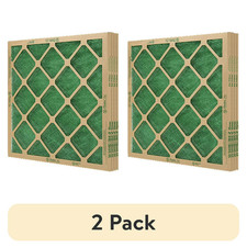 2 Pack Flanders Precisionaire Nested Glass Air Filter - 20" x 25" x 1", Green