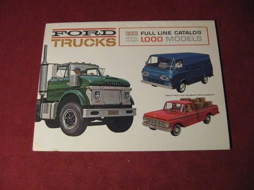 1963 Ford Pickup Truck Rig Semi Van Sales Brochure Booklet Catalog Original Old