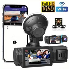 3-Kanal-Dashcam Auto Vorne Hinten und Innen Autokamera Nachtsicht G-Sensor 1080P