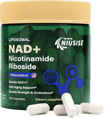 NAD+ Nicotinamide Riboside 900 Mg - Liposomal w/ Resveratrol & Quercetin - 100ct