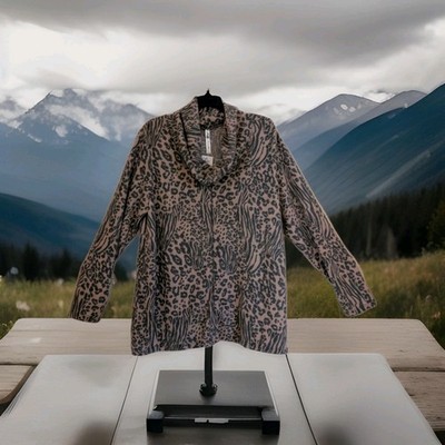 New Simply Irresistible Cheetah Leopard Women's Sweater Top XL