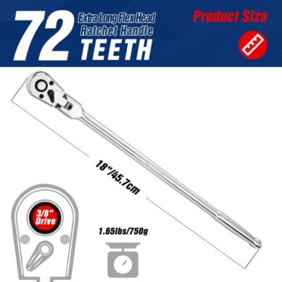 #ad WORKPRO 3 8quot; Drive Extra Long Flex Head Ratchet 18Inch CR V Steel Ratchet Handle $33.99