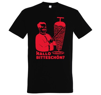 Youth Designz Herren T-Shirt Döner Hallo Bitte Essen Fast Food Spruch Hunger Fun