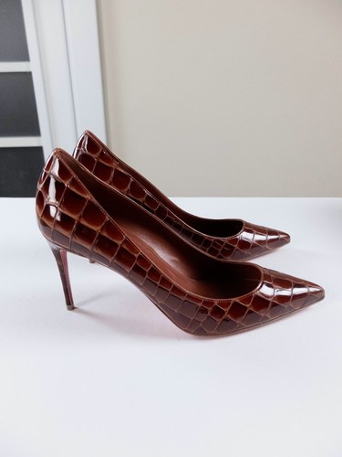 CHRISTIAN LOUBOUTIN Pumps Kate 85 braun Alligatorprägung Kalbsleder 8,5 / 38,5 - Bild 6 von 12