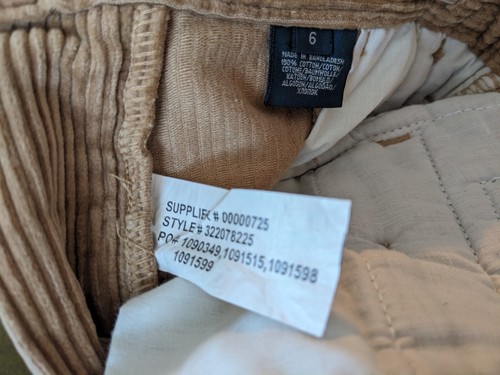Y2K Ralph Lauren Boys 6 Pants Classic Polo Cord Tan Wide Wale Corduroys Prep NWT - Picture 17 of 18