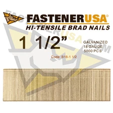 1 1/2" 18 Gauge Straight Brad Finish Nails 18 ga (5,000 ct)
