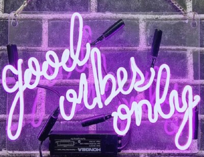 Good Vibes Only Purple Acrylic 14''x10'' Neon Sign Lamp Light Beer Bar Decor EY