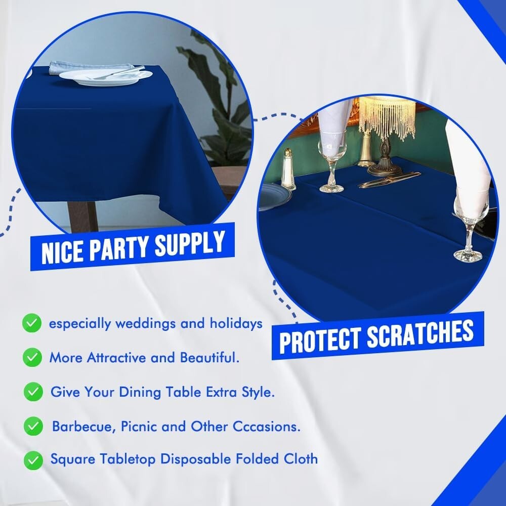 Paper Table Cloth Disposable Table Top Cover for Christmas Parties 90cm x 90cm