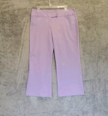 IZ Buyer California Pants Womens Junior Size 13 Lavender Capri Straight Leg Zip
