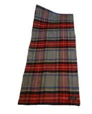 FRAAS Cashmink Plaid Infinty Scarf 100% Acrylic Made In Germany Red Black Gray