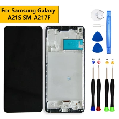 EFAITHFIX LCD ECRAN COMPLET POUR SAMSUNG GALAXY A21S / A217F VITRE TACTILE NOIR CHASSIS