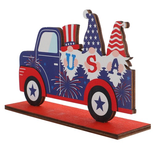 Set of 5 Wooden Letters Car Ornaments Independence Day Adornment - Picture 9 of 12