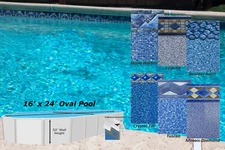 16' x 24' x 52" Oval Unibead 20 Gauge Swimming Pool Liner - (Choose Pattern)