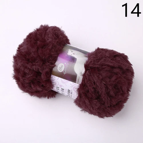 50g weicher Kunstfell Nerz Fleece Mischgarn Faden für Pullover Schal Handstricken - Bild 19 von 36