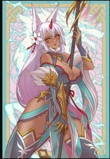 ManaMoon - Amanda LaPalme Card Sleeves! Farra, The White Wolf Sleeves (50ct MTG)