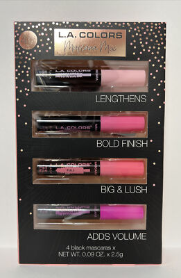 L.A. Colors MASCARA MIX 4 Piece Holiday Black Mascara Giftset-NIB!