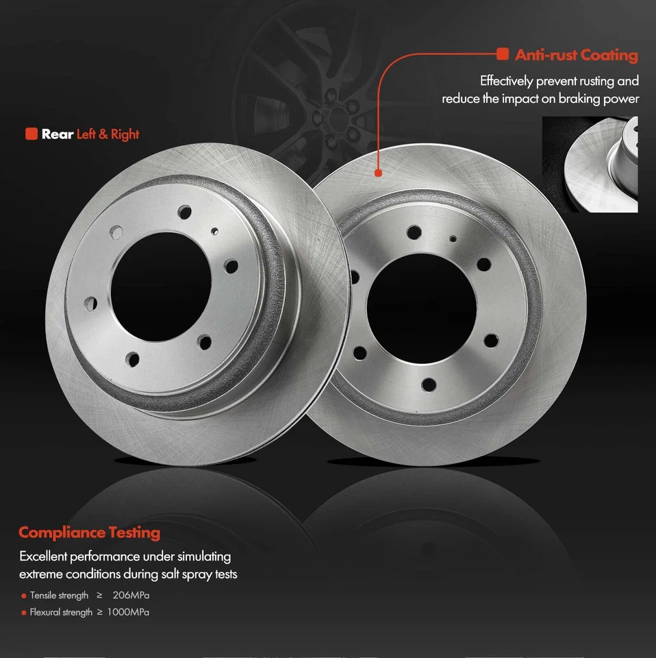 6 piezas rotores de disco y pastillas de freno de cerámica para Honda Passport 94-02 Acura Isuzu trasero Foto 4 de 4