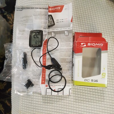 Sigma BC 9.16 ATS WIRED  Bike Computer, Calories, Speed, Distance, Easy Mount