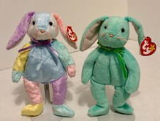 TY Beanie Baby HIPPITY 1996 Canada Color Green  DIPPY 2002 Bunnies VINTAGE
